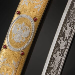 Сабля подарочная "Наградная офицерская", инкрустация ценными камнями (изделие с вашими логотипами, надписями, символами)