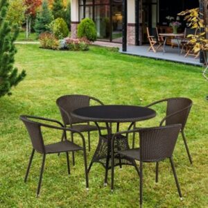 Обеденная группа из ротанга T707ANS/Y137C-W53 4 Pcs Brown