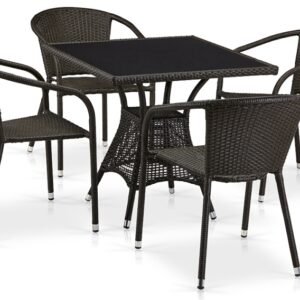 Комплект обеденной мебели T197ANS/Y350A-W53-D96 4Pcs Brown