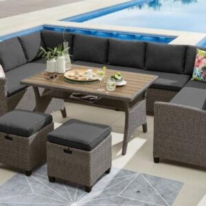 Комплект плетеной мебели AFM-370A Dark Grey